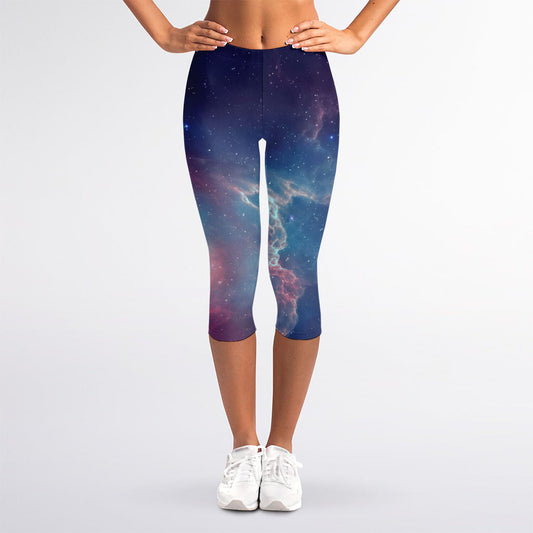 Dark Universe Galaxy Deep Space Print Women's Capri Leggings