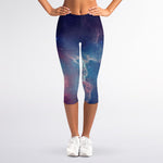 Dark Universe Galaxy Deep Space Print Women's Capri Leggings