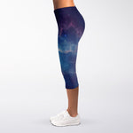 Dark Universe Galaxy Deep Space Print Women's Capri Leggings