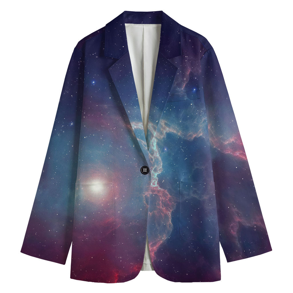Dark Universe Galaxy Deep Space Print Women's Cotton Blazer