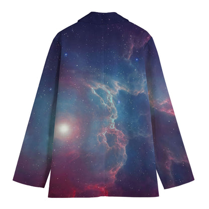 Dark Universe Galaxy Deep Space Print Women's Cotton Blazer