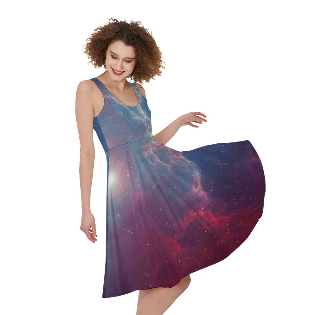 Dark Universe Galaxy Deep Space Print Women's Sleeveless Dress
