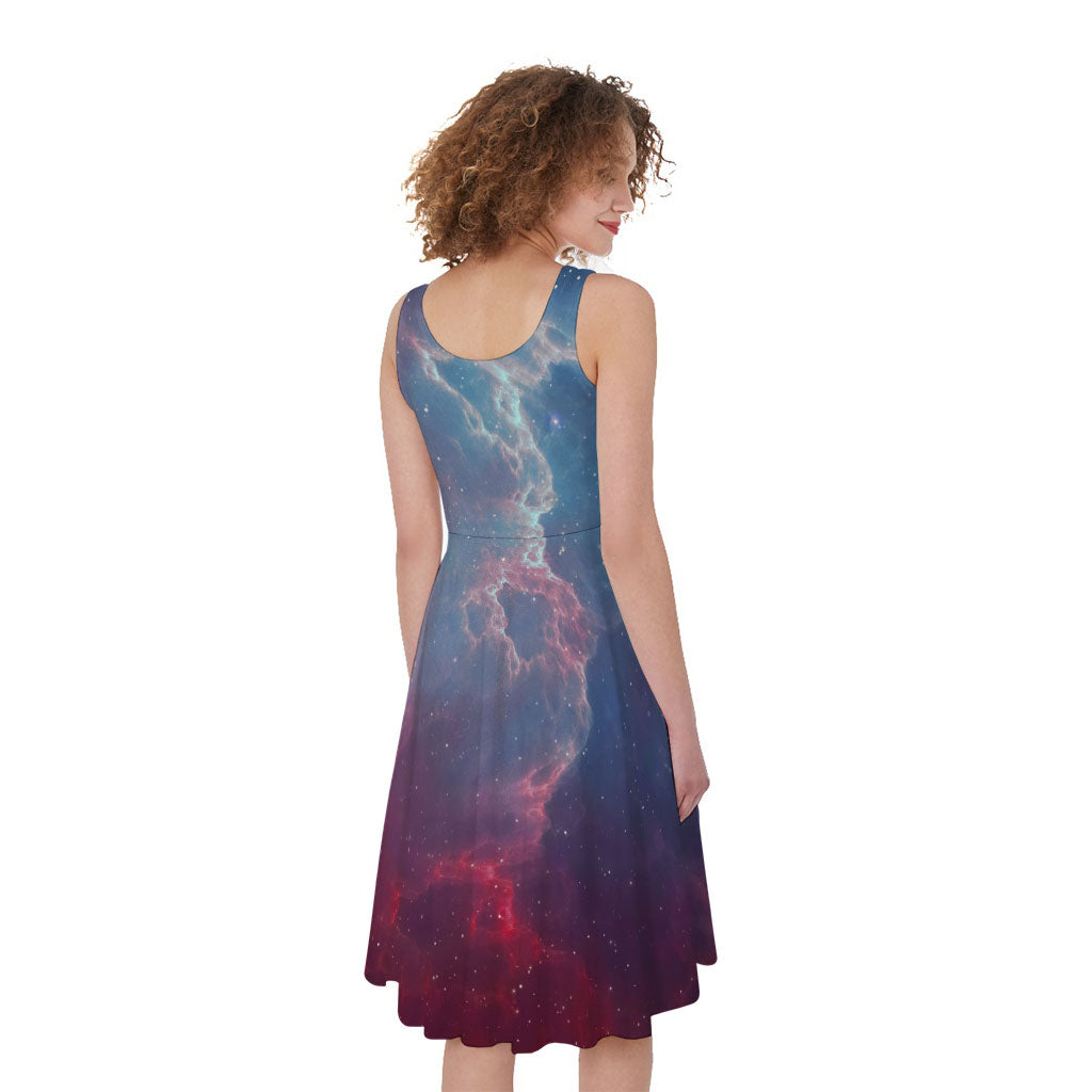 Dark Universe Galaxy Deep Space Print Women's Sleeveless Dress