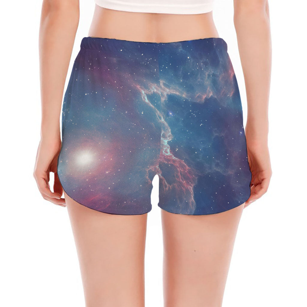 Dark Universe Galaxy Deep Space Print Women's Split Running Shorts