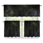 Dark Universe Galaxy Outer Space Print 3 Piece Kitchen Curtains