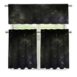 Dark Universe Galaxy Outer Space Print 3 Piece Kitchen Curtains
