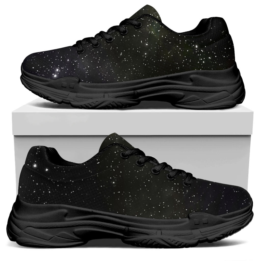 Dark Universe Galaxy Outer Space Print Black Chunky Shoes