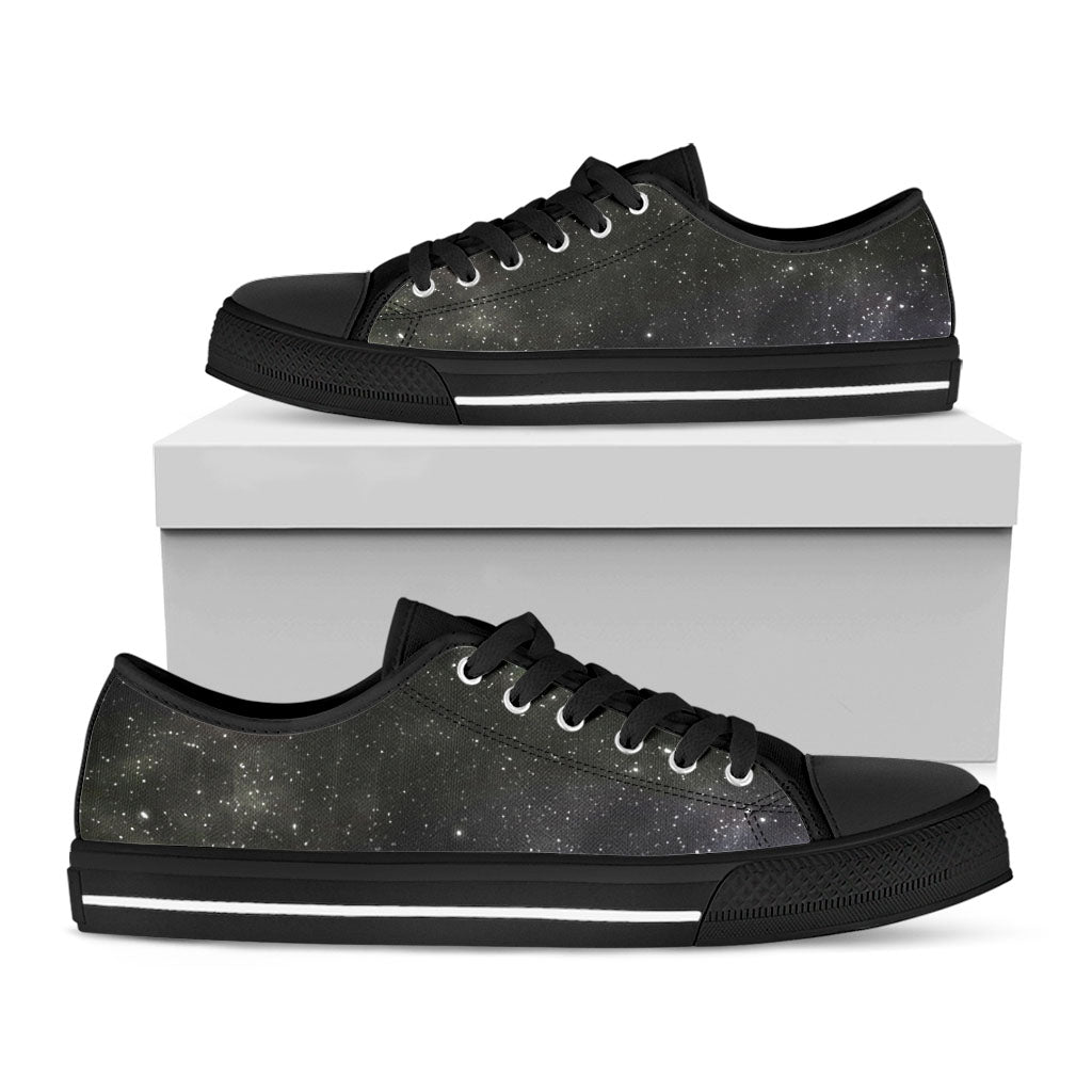 Dark Universe Galaxy Outer Space Print Black Low Top Sneakers