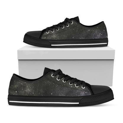 Dark Universe Galaxy Outer Space Print Black Low Top Sneakers