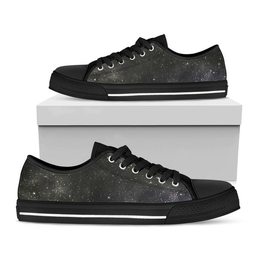 Dark Universe Galaxy Outer Space Print Black Low Top Sneakers