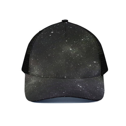 Dark Universe Galaxy Outer Space Print Black Mesh Trucker Cap