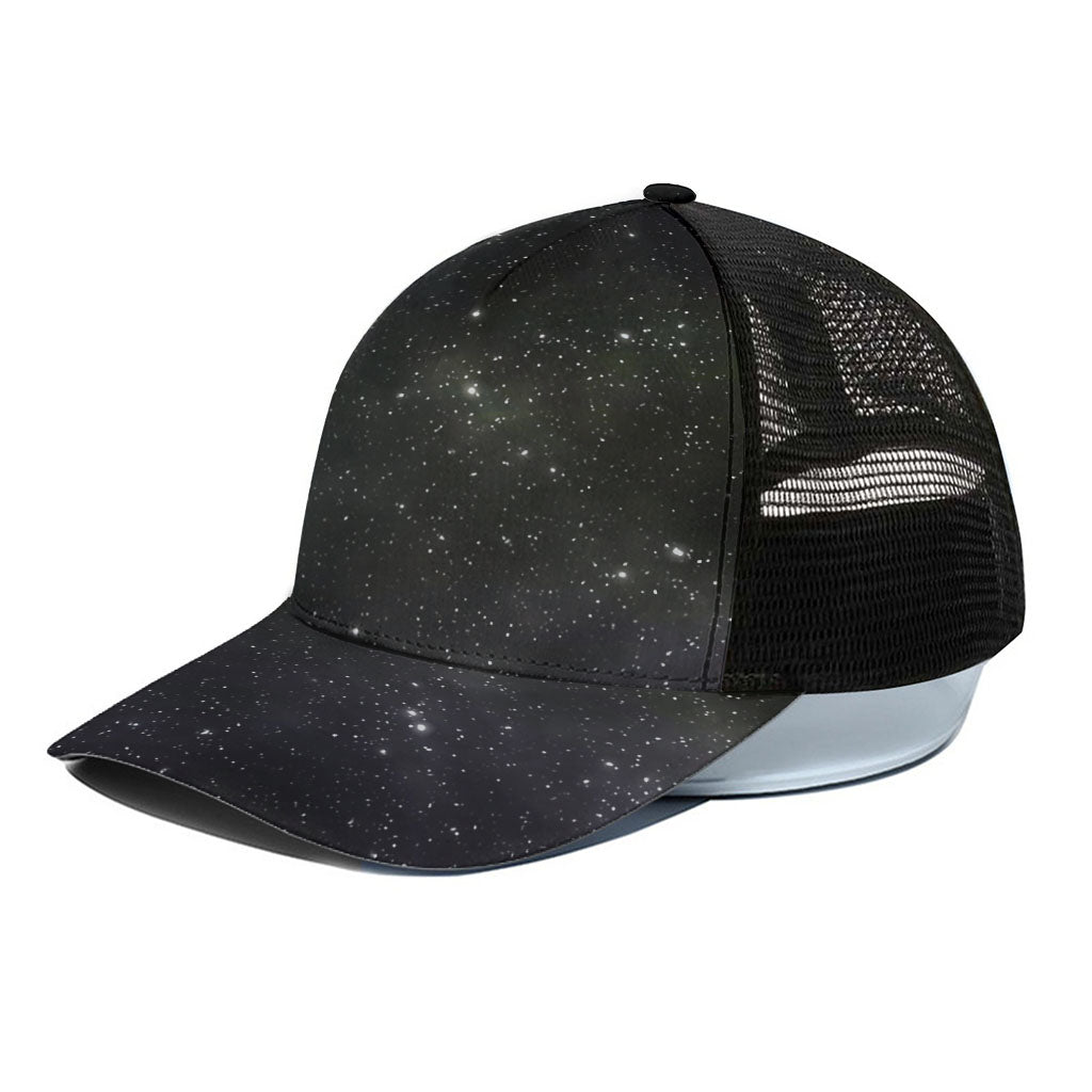 Dark Universe Galaxy Outer Space Print Black Mesh Trucker Cap