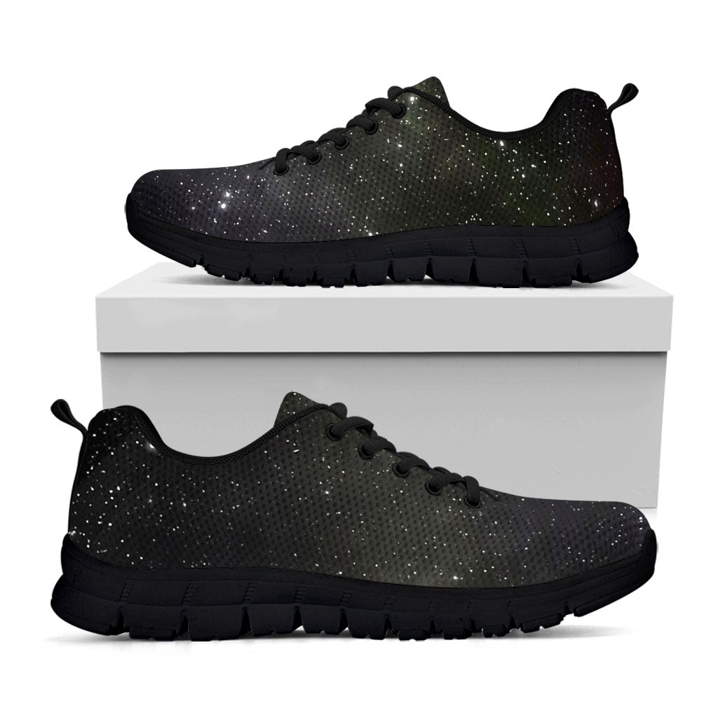 Dark Universe Galaxy Outer Space Print Black Running Shoes