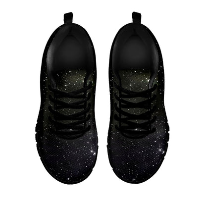 Dark Universe Galaxy Outer Space Print Black Running Shoes