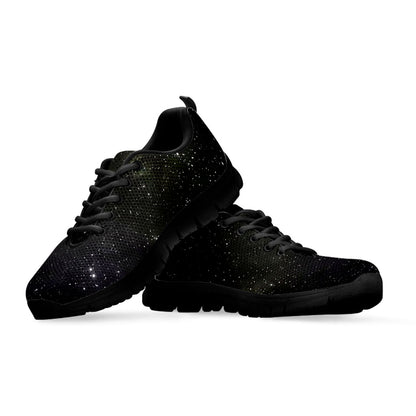 Dark Universe Galaxy Outer Space Print Black Running Shoes