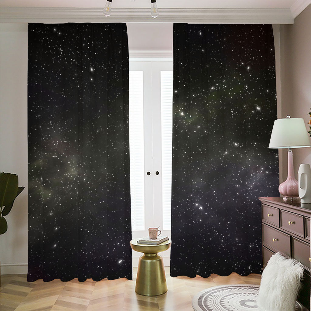 Dark Universe Galaxy Outer Space Print Blackout Pencil Pleat Curtains