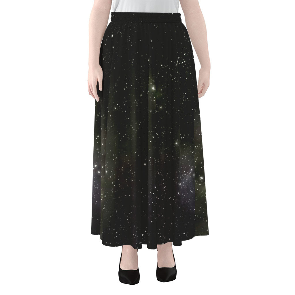 Dark Universe Galaxy Outer Space Print Chiffon Maxi Skirt