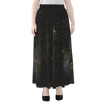 Dark Universe Galaxy Outer Space Print Chiffon Maxi Skirt