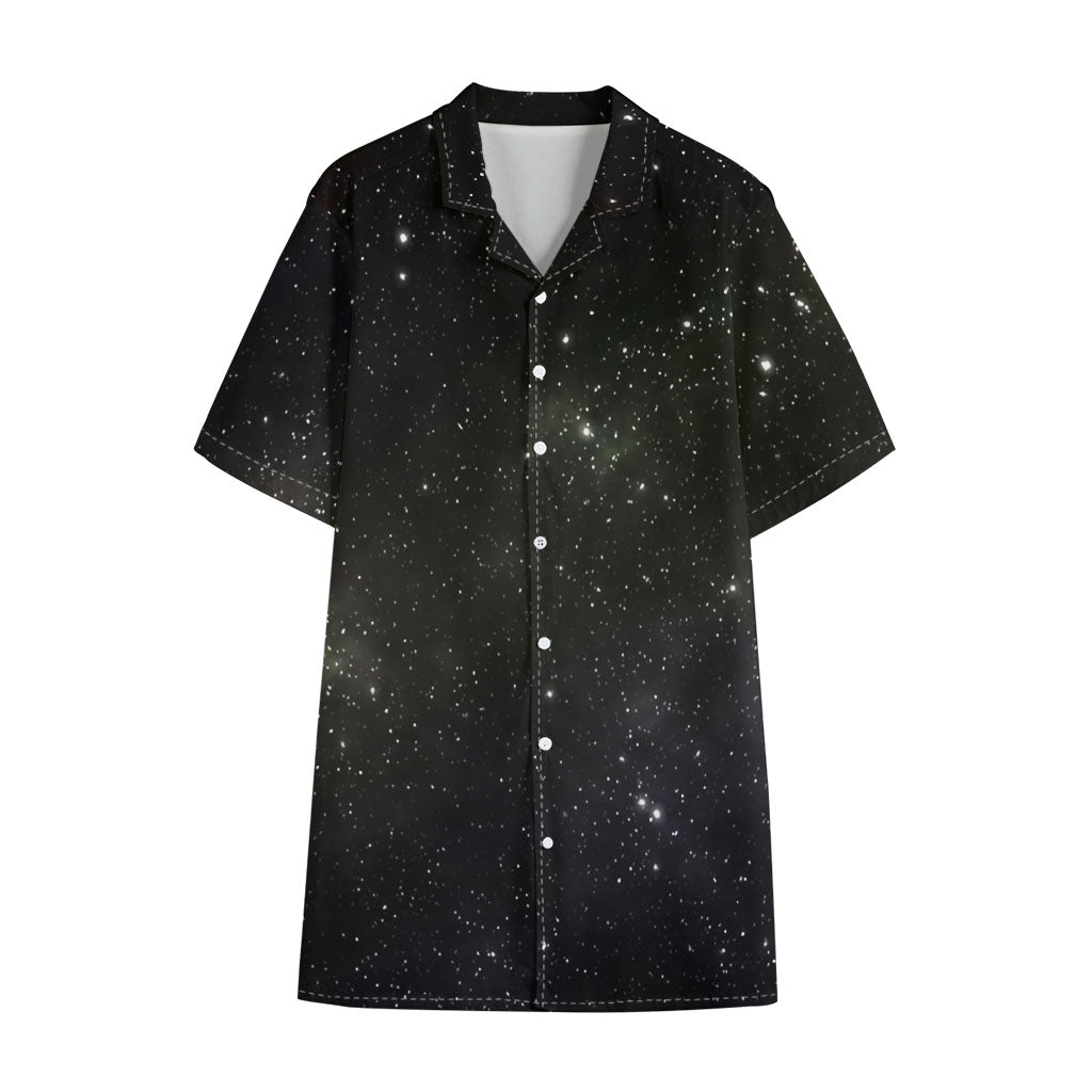 Dark Universe Galaxy Outer Space Print Cotton Hawaiian Shirt