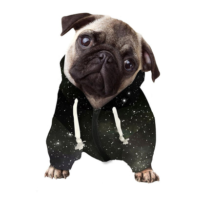 Dark Universe Galaxy Outer Space Print Dog Zip Up Hoodie