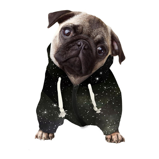 Dark Universe Galaxy Outer Space Print Dog Zip Up Hoodie