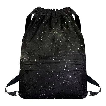 Dark Universe Galaxy Outer Space Print Drawstring Backpack