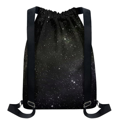 Dark Universe Galaxy Outer Space Print Drawstring Backpack