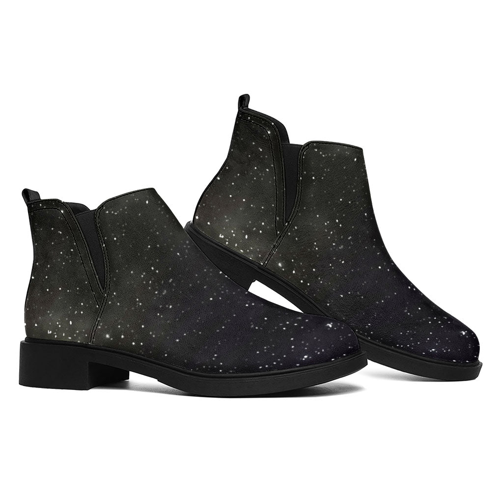 Dark Universe Galaxy Outer Space Print Flat Ankle Boots