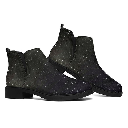 Dark Universe Galaxy Outer Space Print Flat Ankle Boots