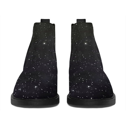 Dark Universe Galaxy Outer Space Print Flat Ankle Boots