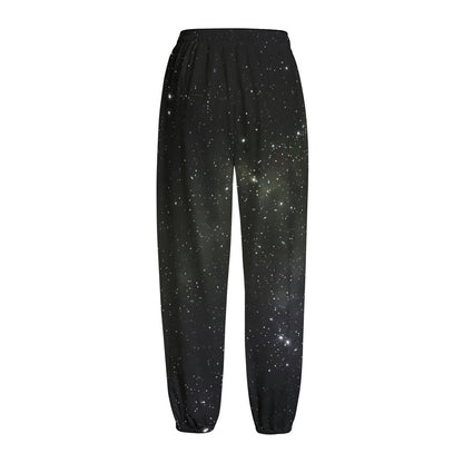Dark Universe Galaxy Outer Space Print Fleece Lined Knit Pants