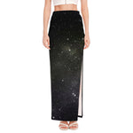 Dark Universe Galaxy Outer Space Print High Slit Maxi Skirt
