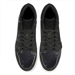 Dark Universe Galaxy Outer Space Print High Top Leather Sneakers