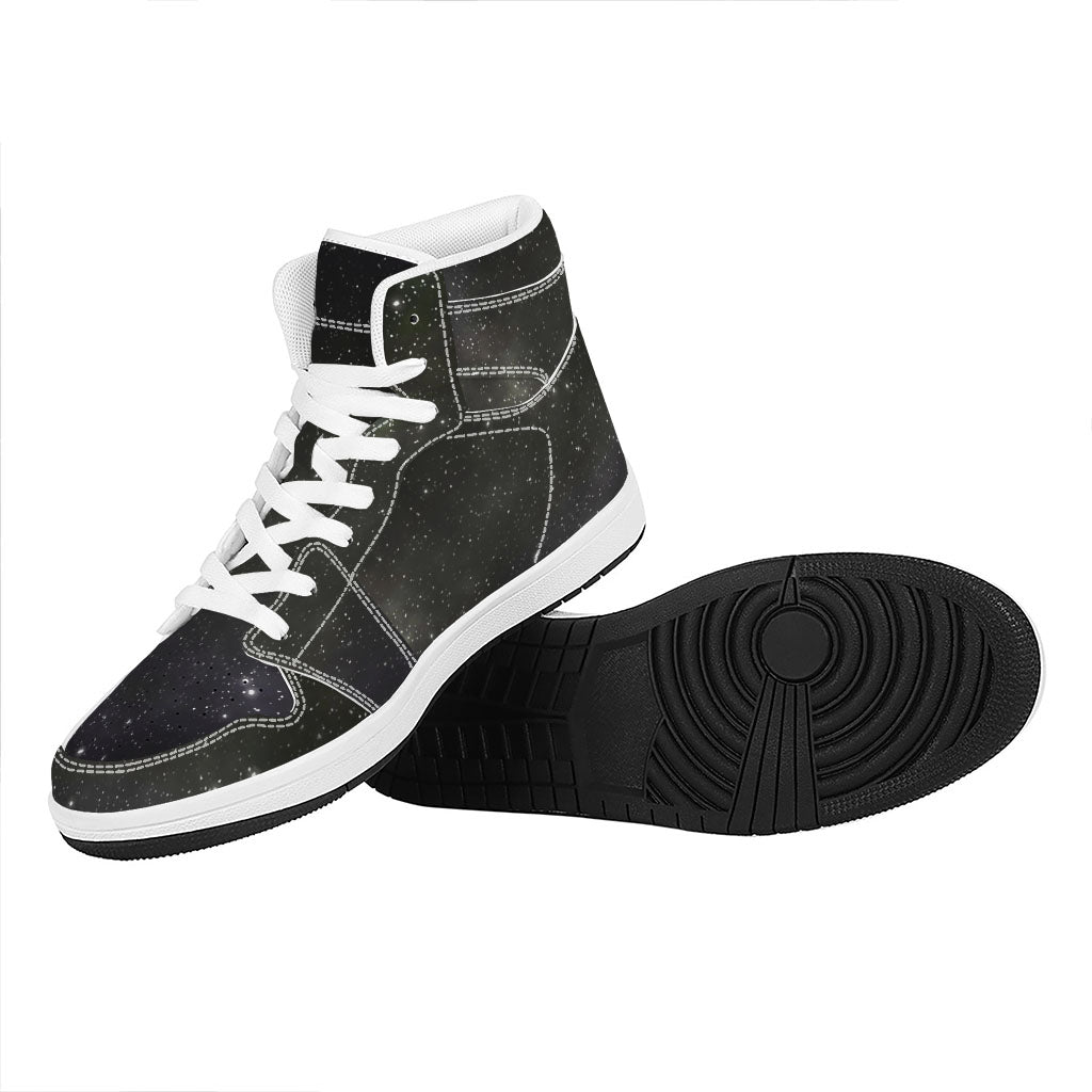 Dark Universe Galaxy Outer Space Print High Top Leather Sneakers