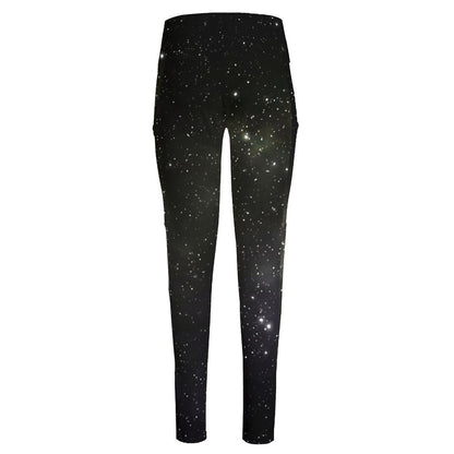 Dark Universe Galaxy Outer Space Print High-Waisted Pocket Leggings
