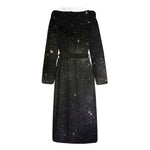 Dark Universe Galaxy Outer Space Print Hooded Bathrobe