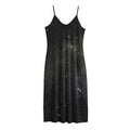 Dark Universe Galaxy Outer Space Print Jersey Midi Cami Dress