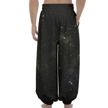 Dark Universe Galaxy Outer Space Print Lantern Pants