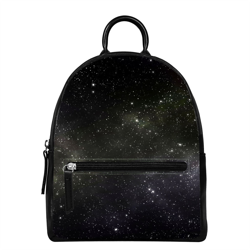 Dark Universe Galaxy Outer Space Print Leather Backpack