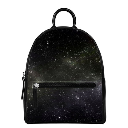 Dark Universe Galaxy Outer Space Print Leather Backpack