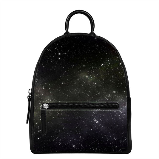 Dark Universe Galaxy Outer Space Print Leather Backpack