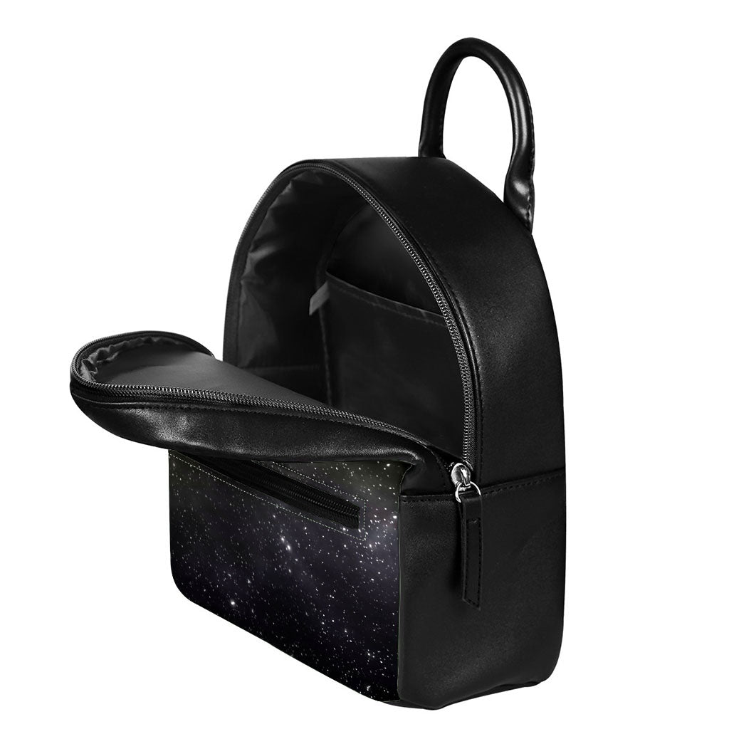 Dark Universe Galaxy Outer Space Print Leather Backpack