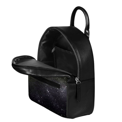 Dark Universe Galaxy Outer Space Print Leather Backpack