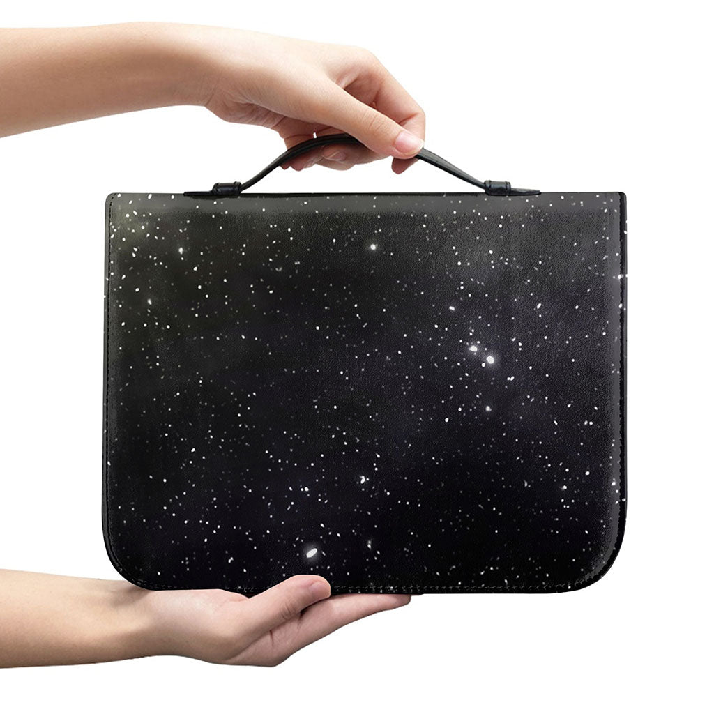 Dark Universe Galaxy Outer Space Print Leather Bible Cover