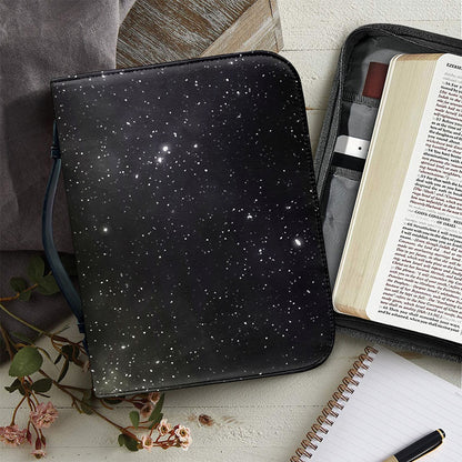 Dark Universe Galaxy Outer Space Print Leather Bible Cover