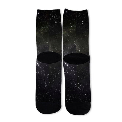 Dark Universe Galaxy Outer Space Print Long Socks