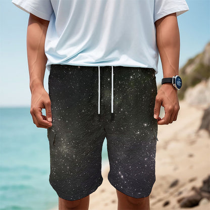 Dark Universe Galaxy Outer Space Print Men's Cargo Shorts
