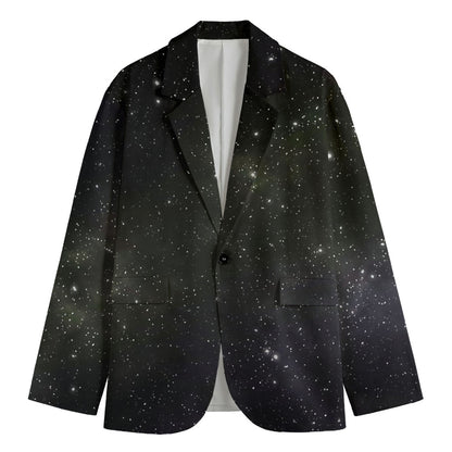 Dark Universe Galaxy Outer Space Print Men's Cotton Blazer