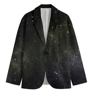 Dark Universe Galaxy Outer Space Print Men's Cotton Blazer