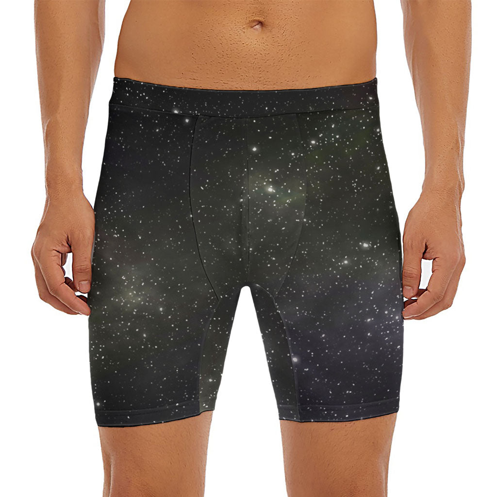 Dark Universe Galaxy Outer Space Print Men's Long Boxer Briefs